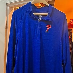 47 Brand, XXL, Blue Phillies 3/4 Zip